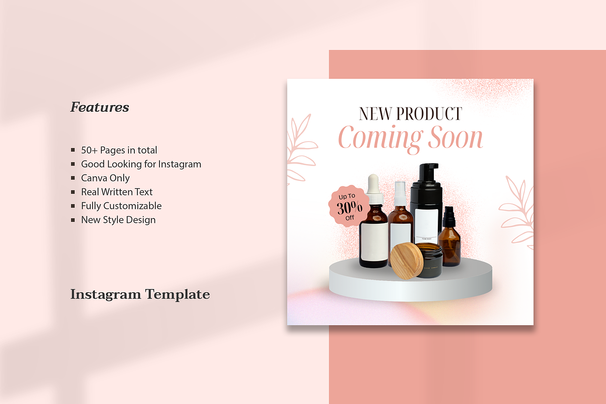Skincare Instagram Canva Template, a Social Media Template by Azruca (Photo 2 of 10)