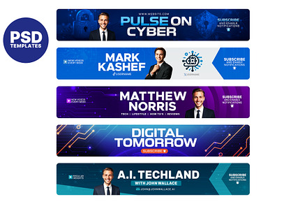 Tech Youtube Banner Bundle Pack