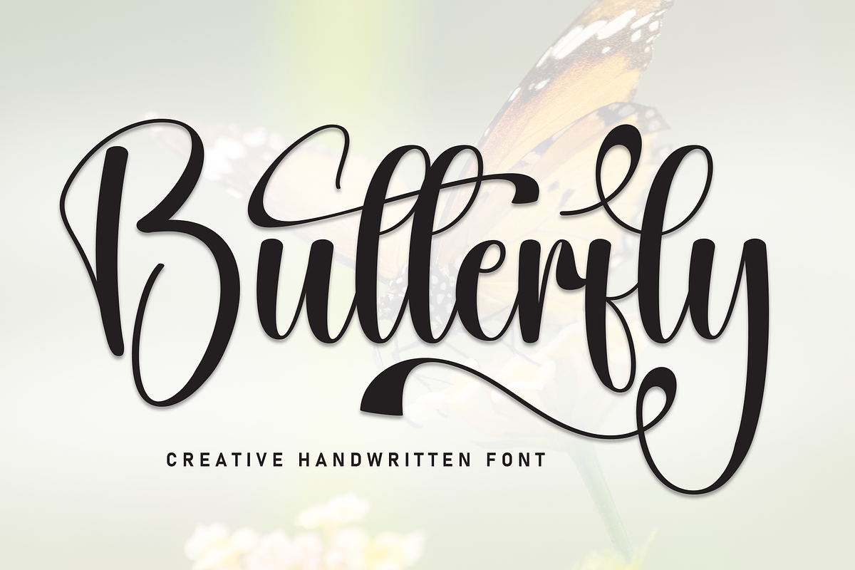 Butterfly | Script Font, a Handwritten Font by Scratchones (Photo 1 of 9)