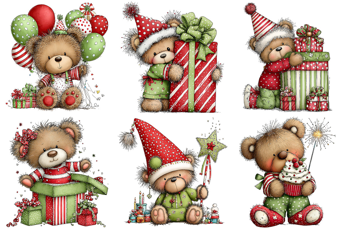 Whimsical Birthday Teddy Bear PNG, an Illustration by Craft Nest (Photo 11 of 11)