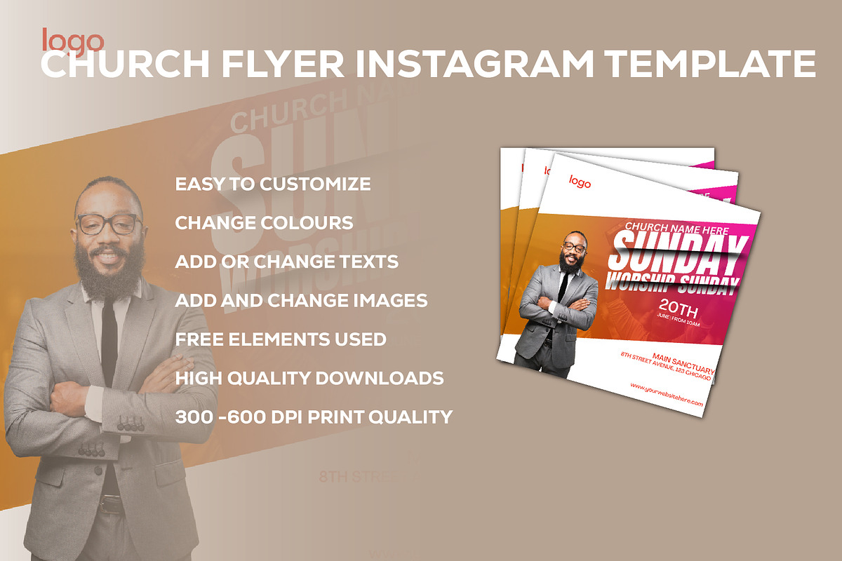 Church Flyer Canva Template, a Social Media Template by Sipi_Graphics (Photo 2 of 3)