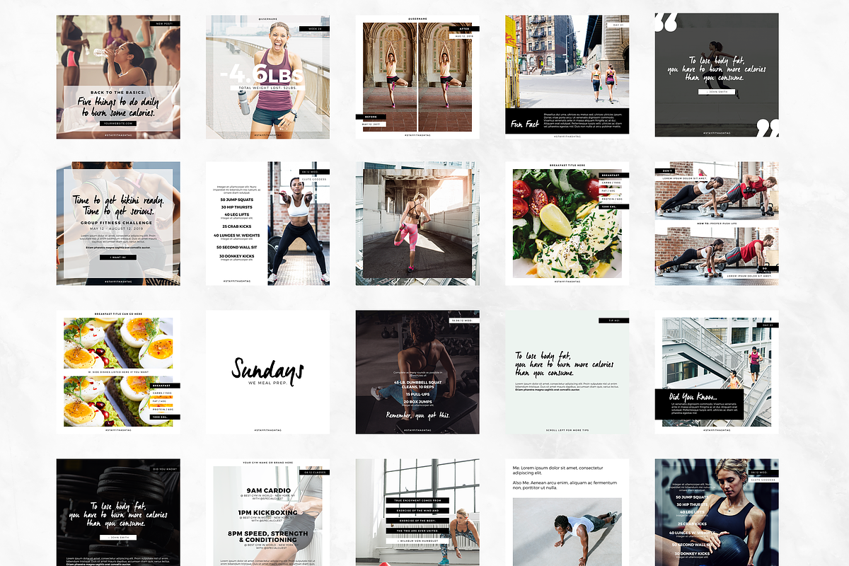 Fitness Modern Social Pack, a Social Media Template by Providence Studio (Photo 5 of 5)