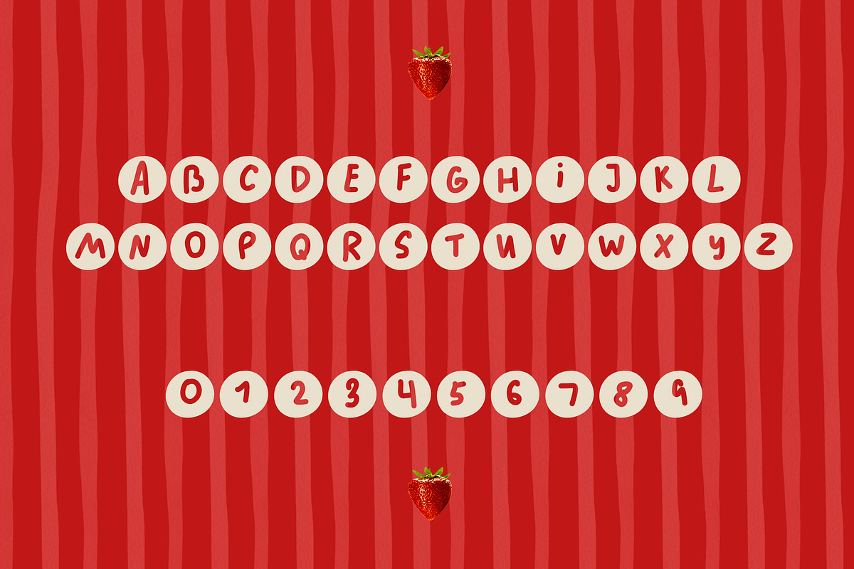 strawberry postcard cute font trio, a Handwritten Font by Ashiya Pixel (Photo 4 of 14)
