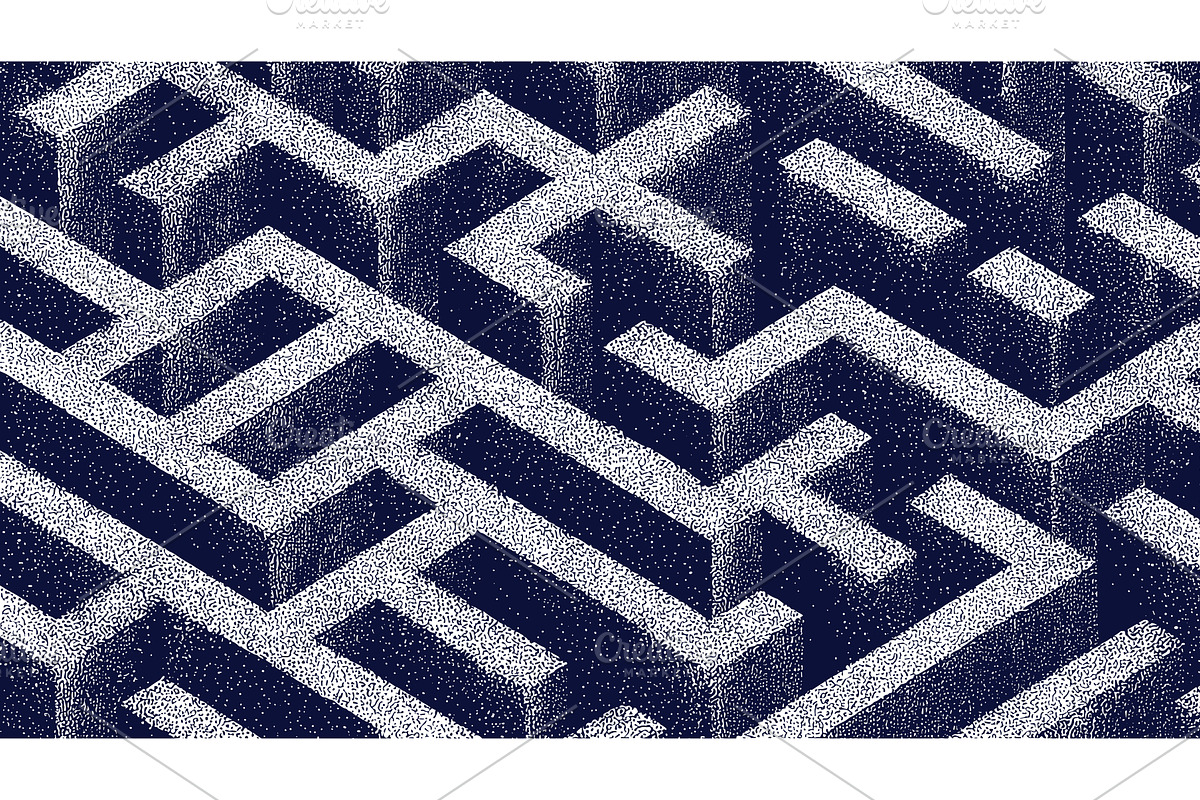 Isometric labyrinth. Maze pattern, an Illustration by Stock-Smart-Start