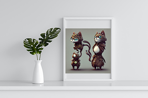 Poster Cute Cat Steampunk