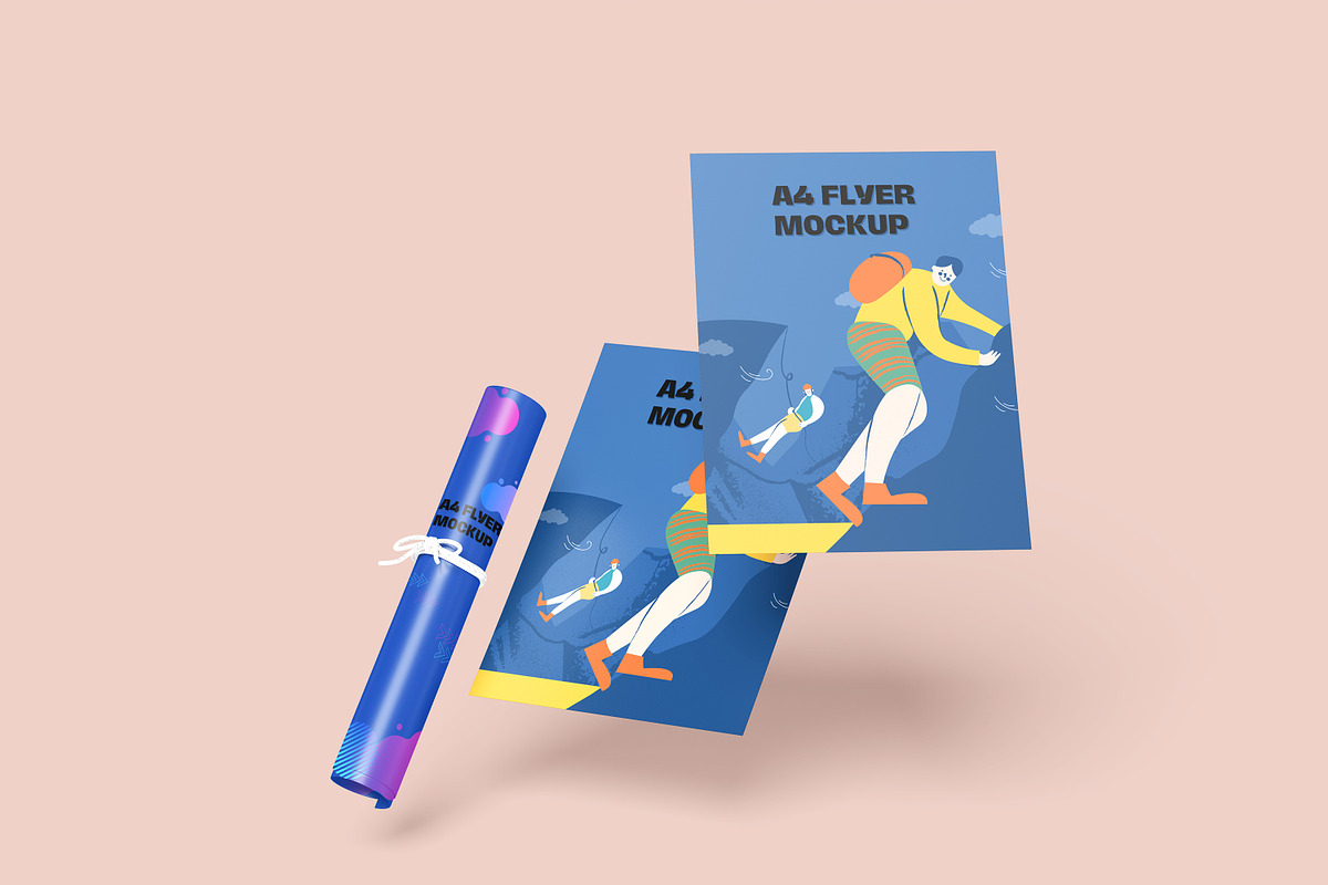 A4 FLYER MOCKUP, a Print Template by safrizalstudio (Photo 2 of 7)