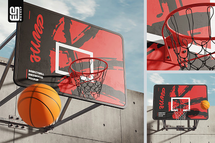 Street Basketball Backboard Mockup