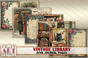 Library Junk Journal Pages, a Decorative Illustration by CraftArtStory (Thumbnail 2 of 7)