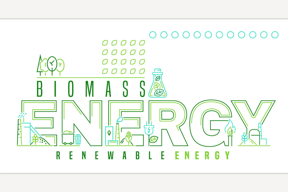 Biomass renewable energy concept., a Technology Illustration by Anna's Shop