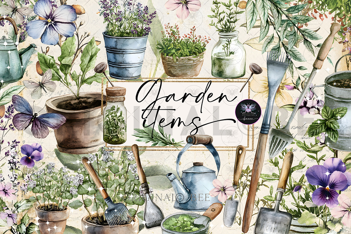 Garden Items Clipart, an Illustration by BigCakeBee (Photo 1 of 4)