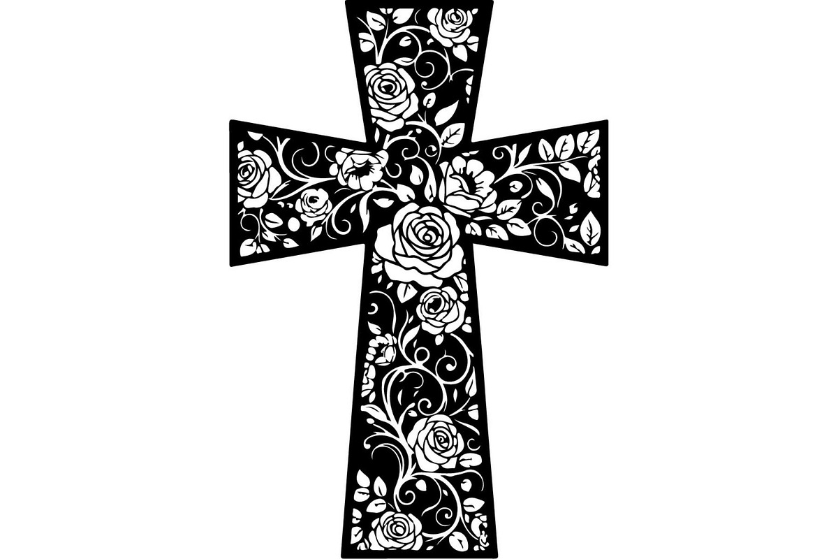 Floral Cross Silhouette, an Object Graphic by Creativeshirt (Photo 18 of 20)