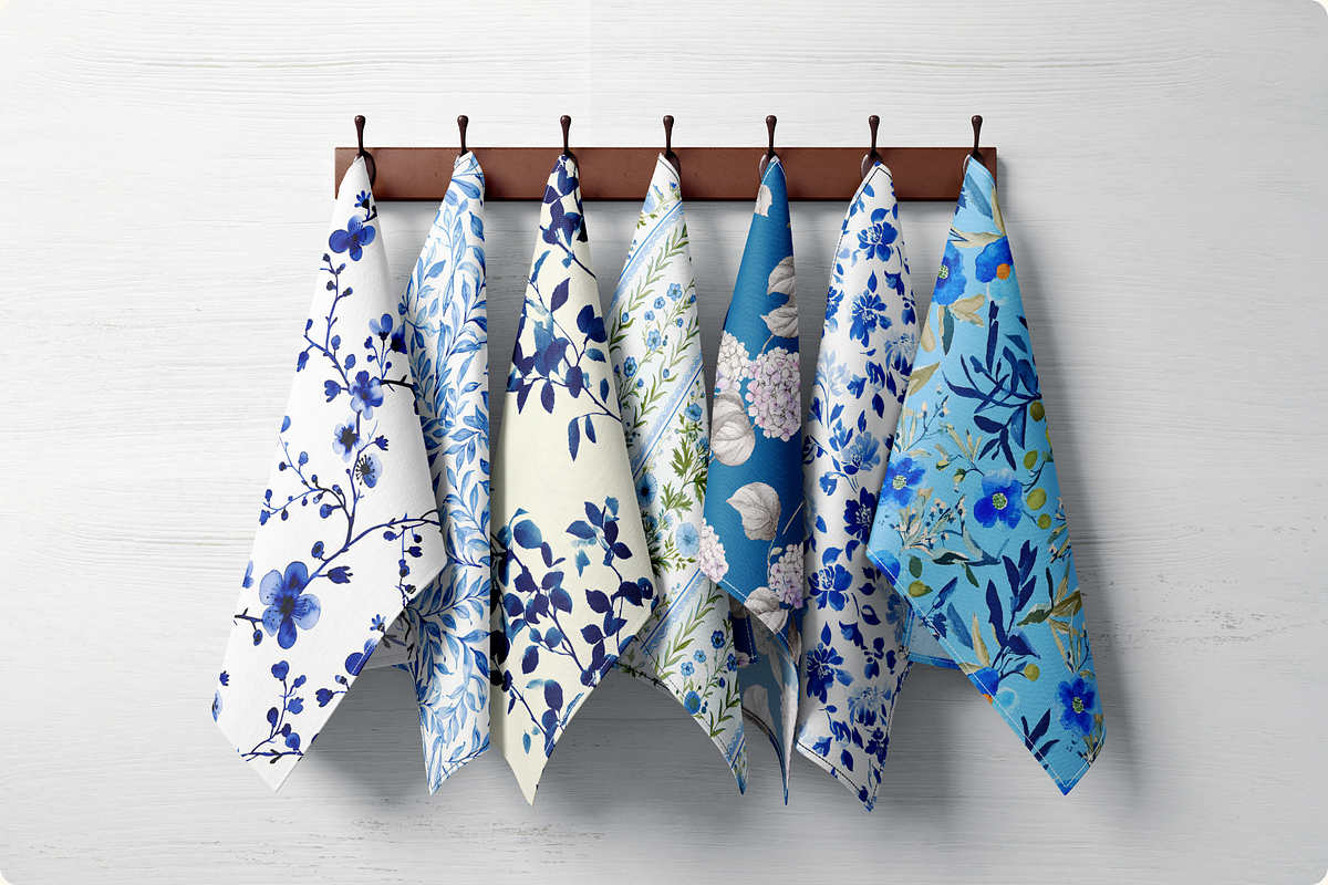 Chinoiserie Blue Floral Patterns, a Pattern Graphic by Ninterints (Photo 13 of 18)