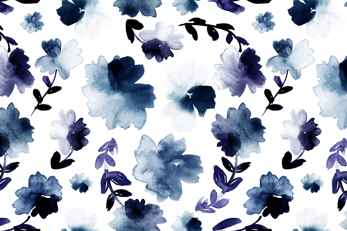 Watercolor floral pattern, a Pattern Graphic by Anya-D (Photo 2 of 4)