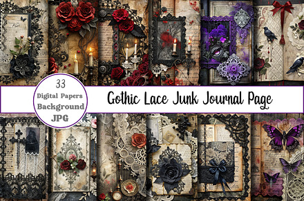 Gothic Lace Junk Journal Page