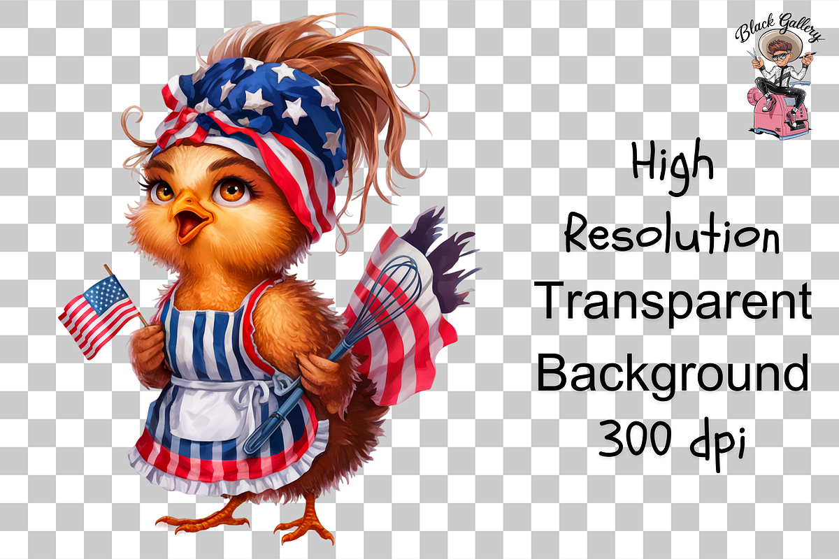 Patriotic Hen PNG Clipart Bundle, a Graphic by Clipart Bloom (Photo 11 of 11)