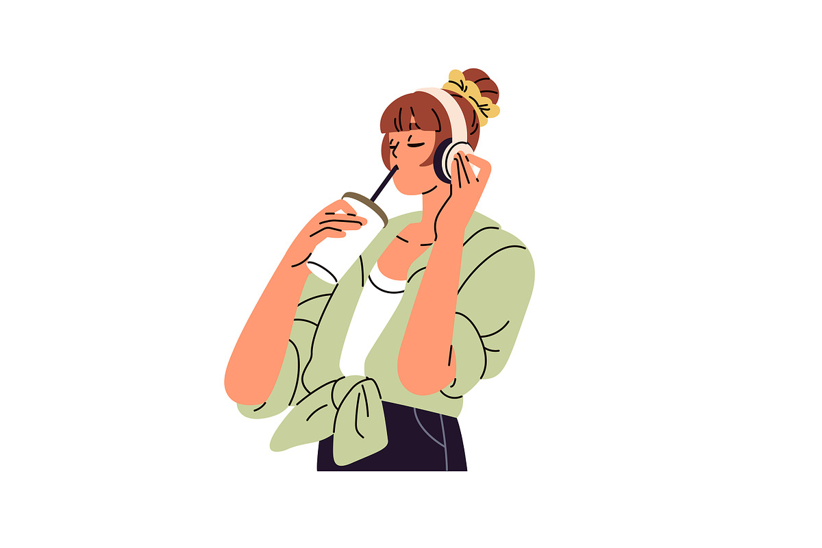 Hugry people eating fast food set, a Person Illustration by PaperTrident (Photo 4 of 9)