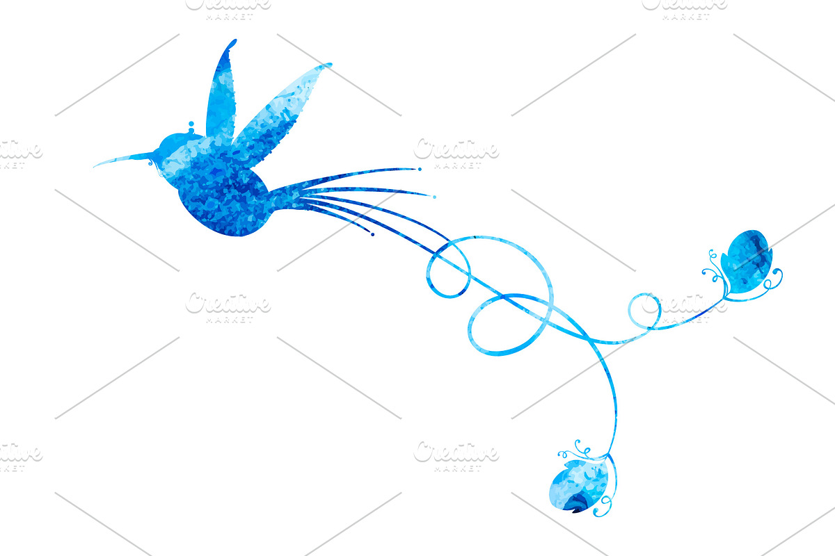 Hummingbirds and flowers, a Pattern Graphic by sovarina (Photo 5 of 7)