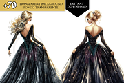 Princess Clipart Black Dress quince, a Person Illustration by VM PARTYS  BY TAIRUMA (Thumbnail 5 of 10)