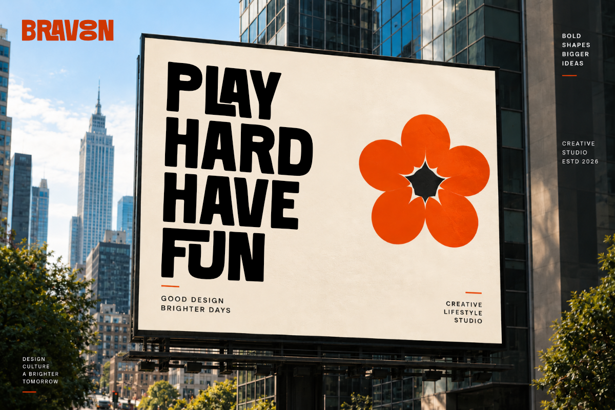 Bravoon — Bold Display Typeface, a Sans Serif Font by Muksal Creative (Photo 11 of 12)