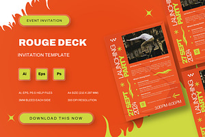 Rouge Deck - Event Invitation, an Invitation Template by StreaksideStd