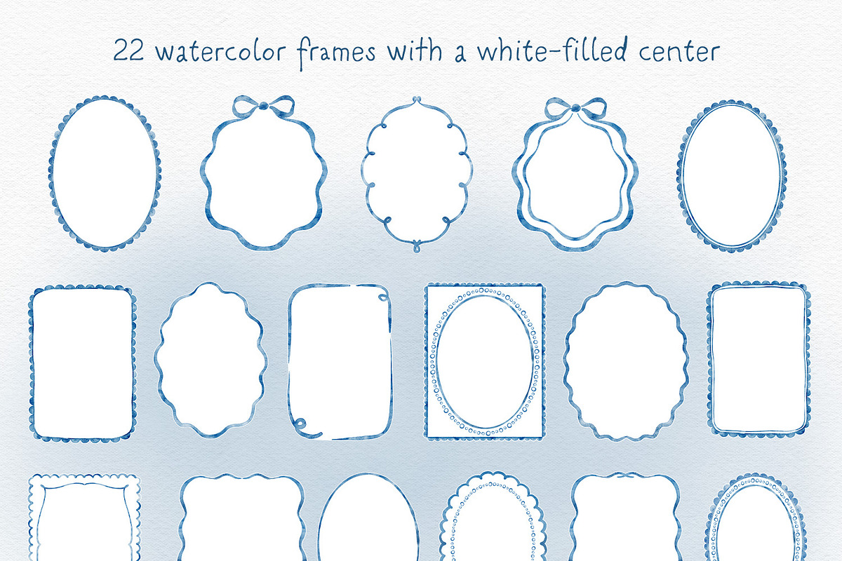 Watercolor Frames Borders Bundle, an Object Graphic by Solo Art Original (Photo 7 of 12)