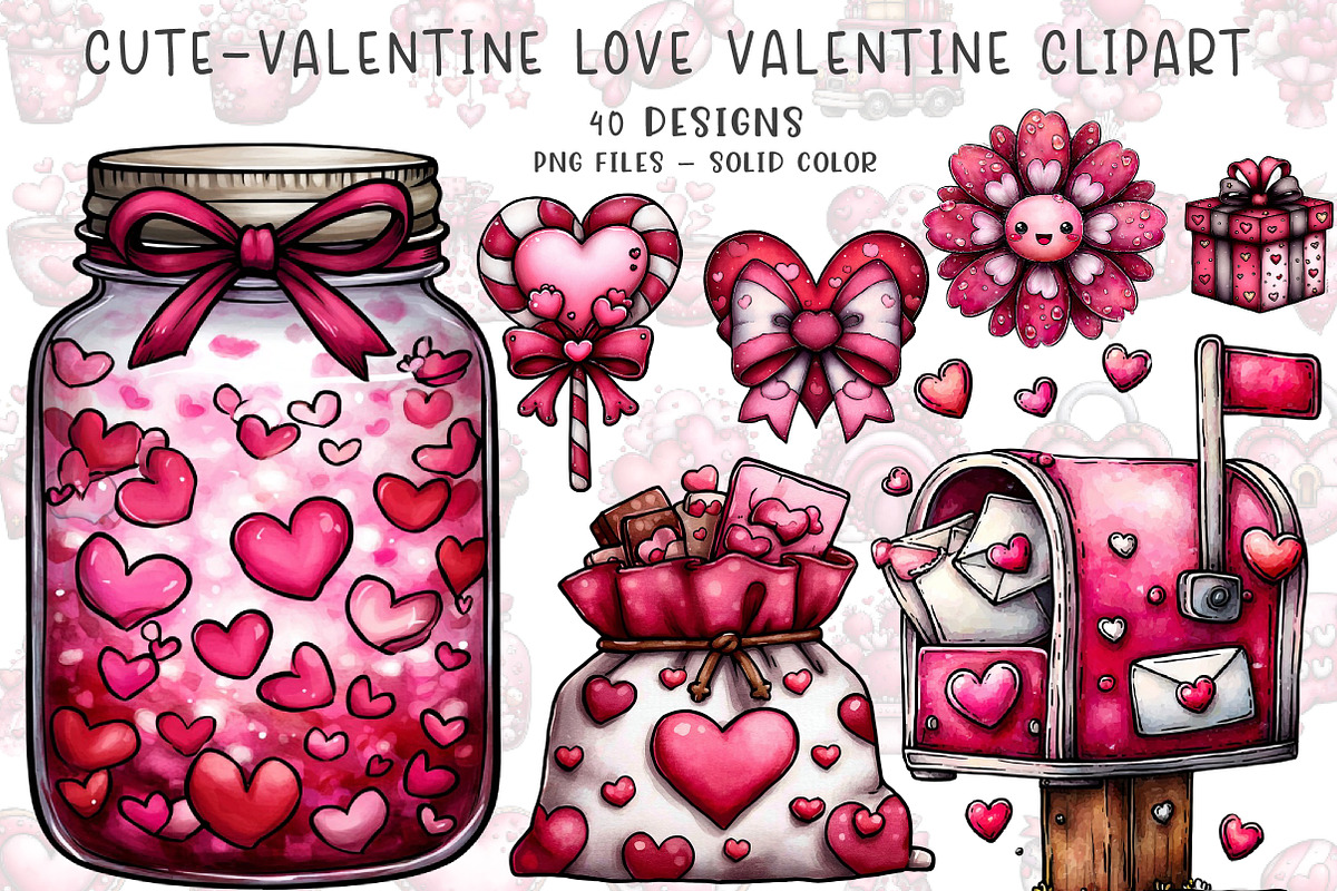cute-valentine love valentine clipar, an Illustration by CreationArt (Photo 1 of 5)