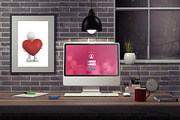 Photorealistic Workspace Mock-UP, a Mac Mockup by Bobboz Store (Thumbnail 2 of 4)