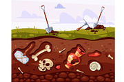 Archaeological excavation fossil, an Illustration by PrettyVectors (Thumbnail 1 of 2)