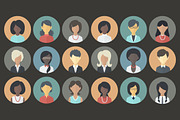 Flat Icons Set of Female Persons, an Icon by Alex Serada (Thumbnail 2 of 3)