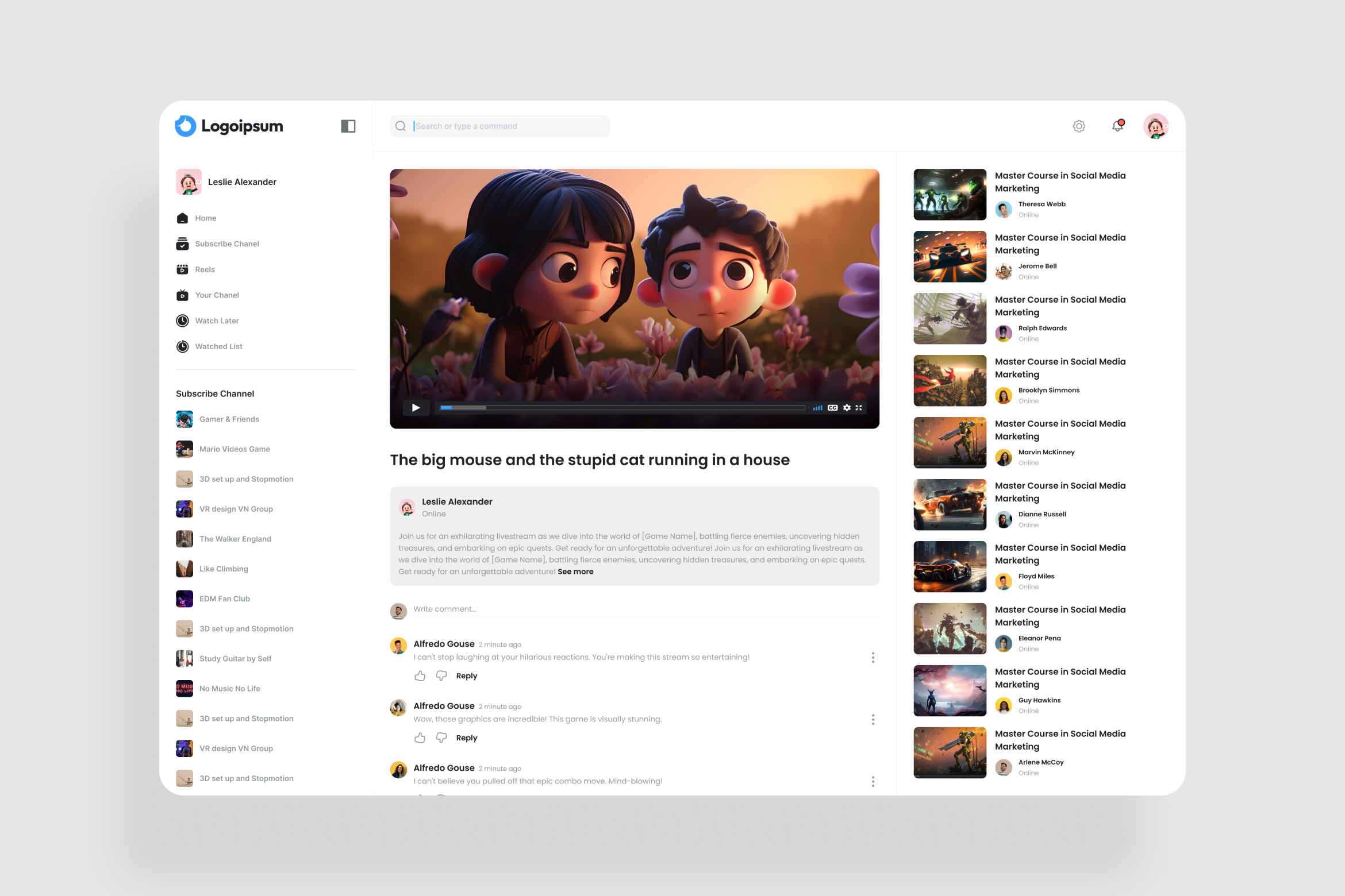 Video Player Dashboard UI Kit, an UI Kit Template by iDoodle Studio