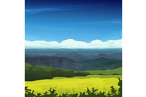a beautiful nature landscape at, an Illustration by IfH