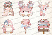 Pastel Kawaii Christmas Clipart, an Illustration by DreamCafeArt (Thumbnail 5 of 8)