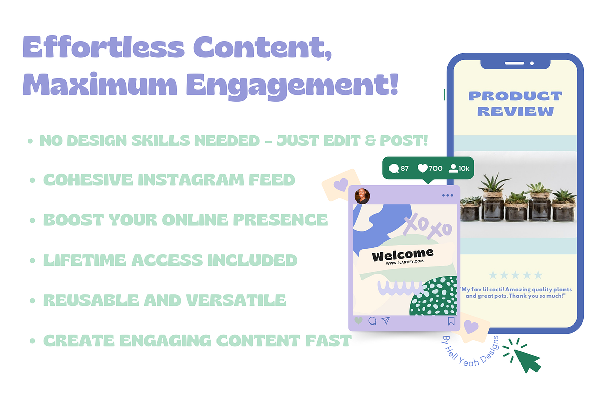 Modern Blue Instagram Templates, a Social Media Template by Hell Yeah Designs (Photo 6 of 10)