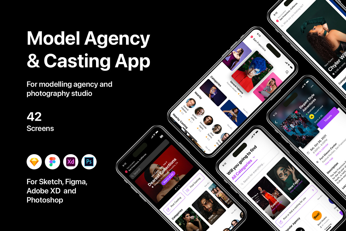 Model Agency & Casting App, an UI Kit Template by flr.24 (Photo 1 of 2)