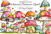 Whimsical Mushroom Clipart Bundle, an Illustration by designcity5 (Thumbnail 1 of 5)