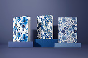 Blue on white floral patterns, a Pattern Graphic by Ninterints (Thumbnail 9 of 18)
