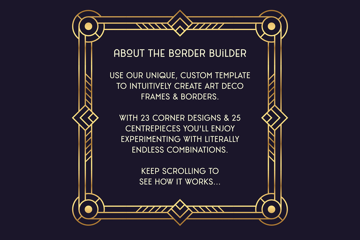 Art Deco Border & Frame Builder, an Object Graphic by The Artifex Forge (Photo 2 of 11)