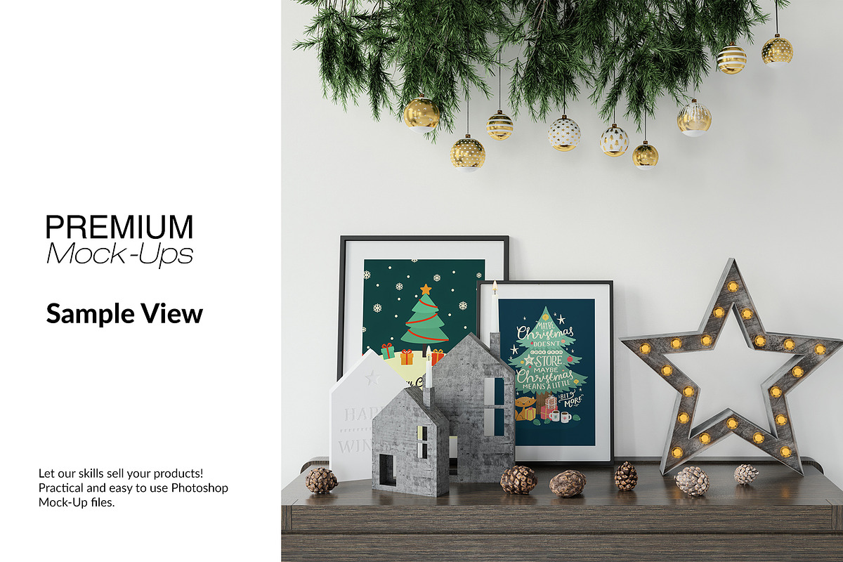 Christmas Frames & Wallpaper Mockups, a Product Mockup by mock-ups (Photo 9 of 16)