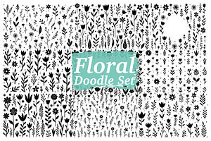 Whimsical Hand Drawn Floral Set, an Illustration by jahid234