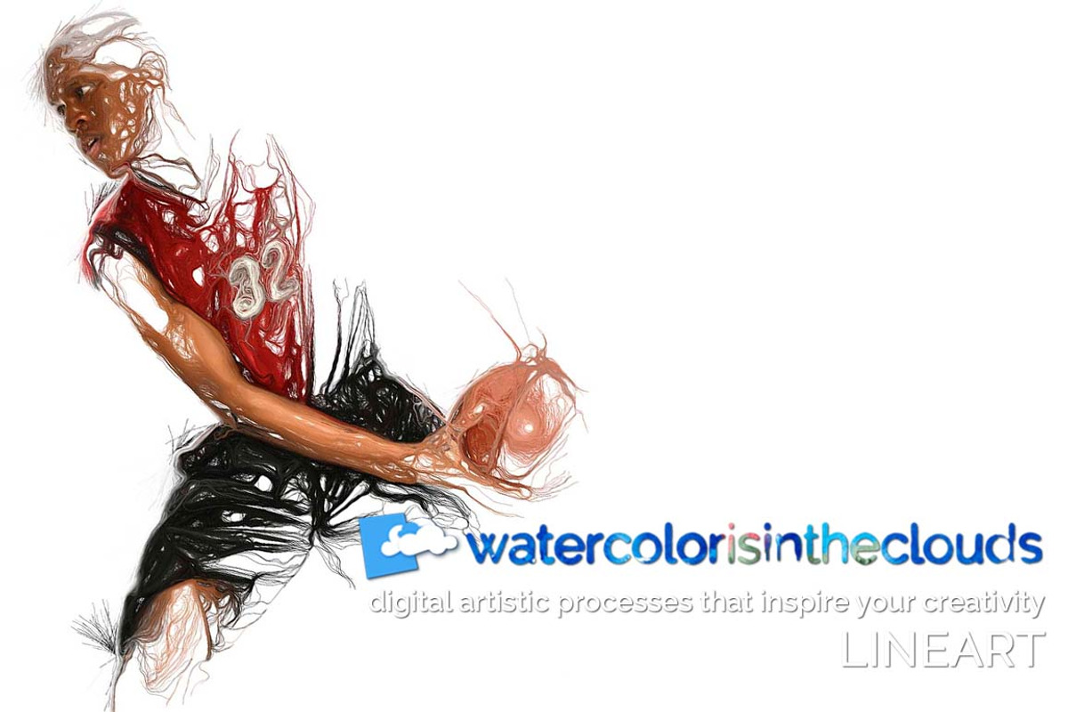 Watercolor is in the clouds LINEART preview 6