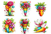 whimsical easter carrot and flower c, an Illustration by Designworld (Thumbnail 3 of 4)