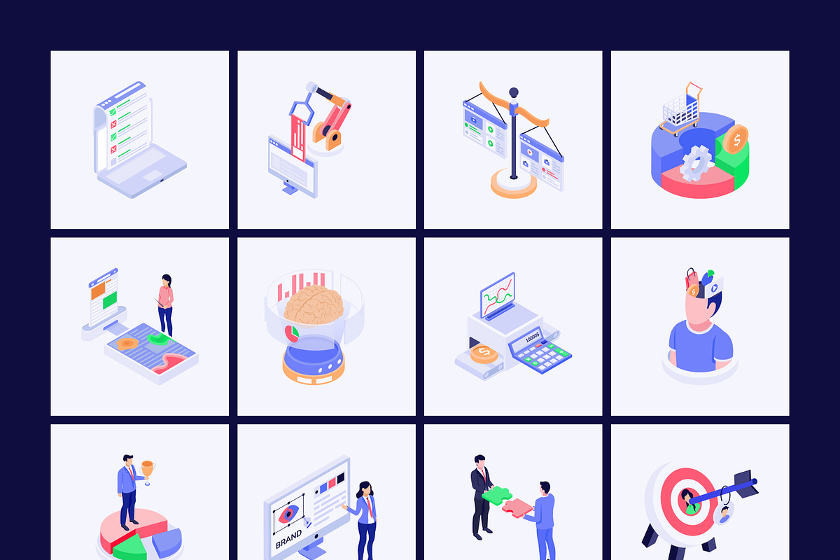 410 Everyday Isometric Illustration, a Finance Illustration by Vectors Market (Photo 14 of 17)
