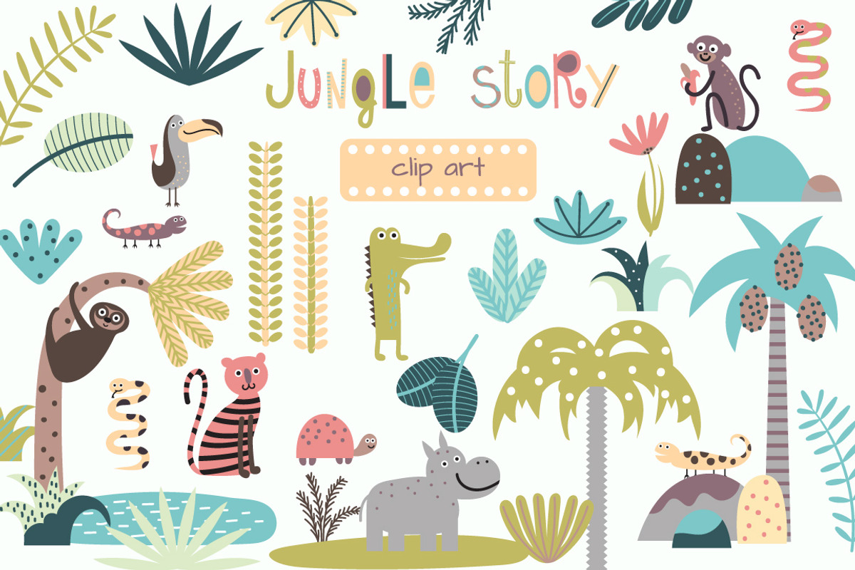 Childrens set with tropic forest, an Object Graphic by rosypatterns (Photo 4 of 4)