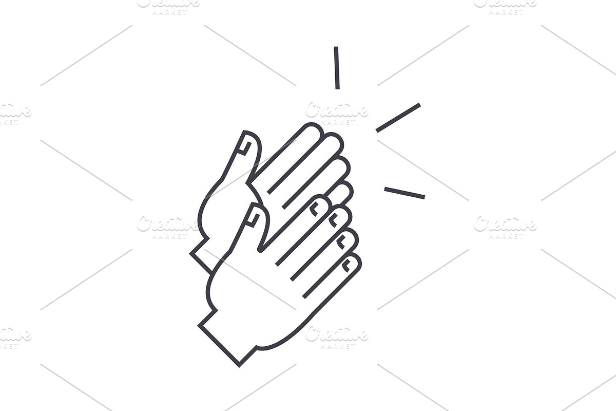 applause vector line icon, sign, illustration on background, editable strokes, a Person Illustration by urban icon