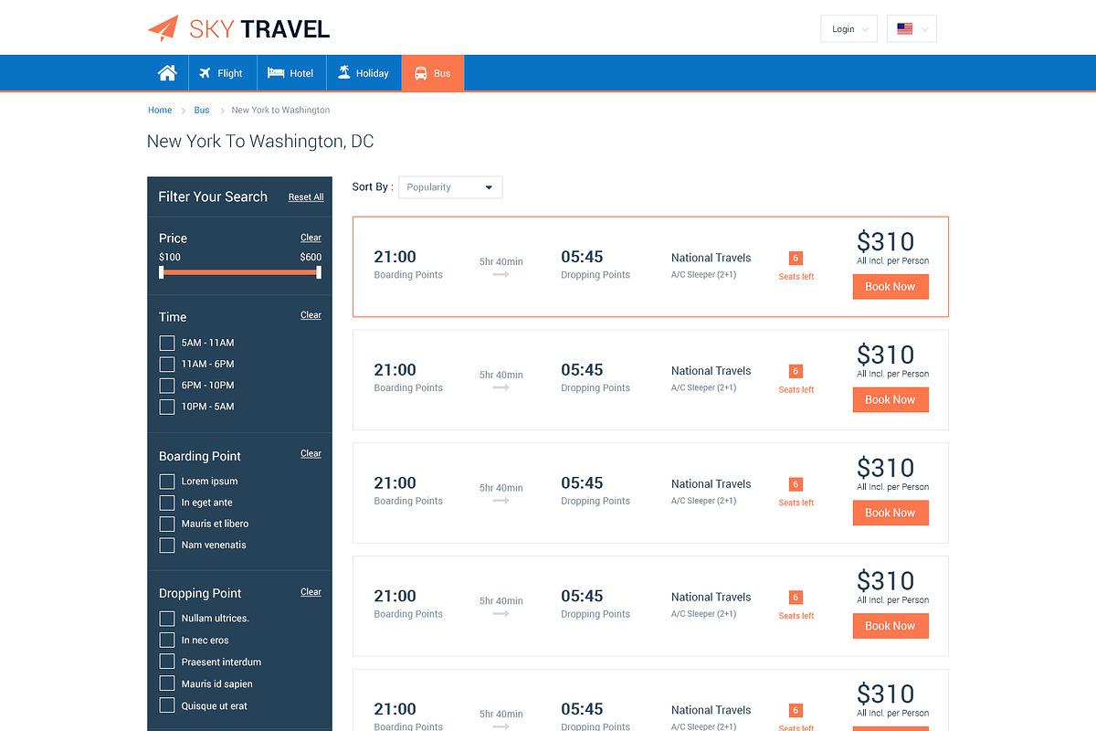Sky Travel PSD Website Template, a Websites & App Template by WebbyTemplates (Photo 6 of 17)