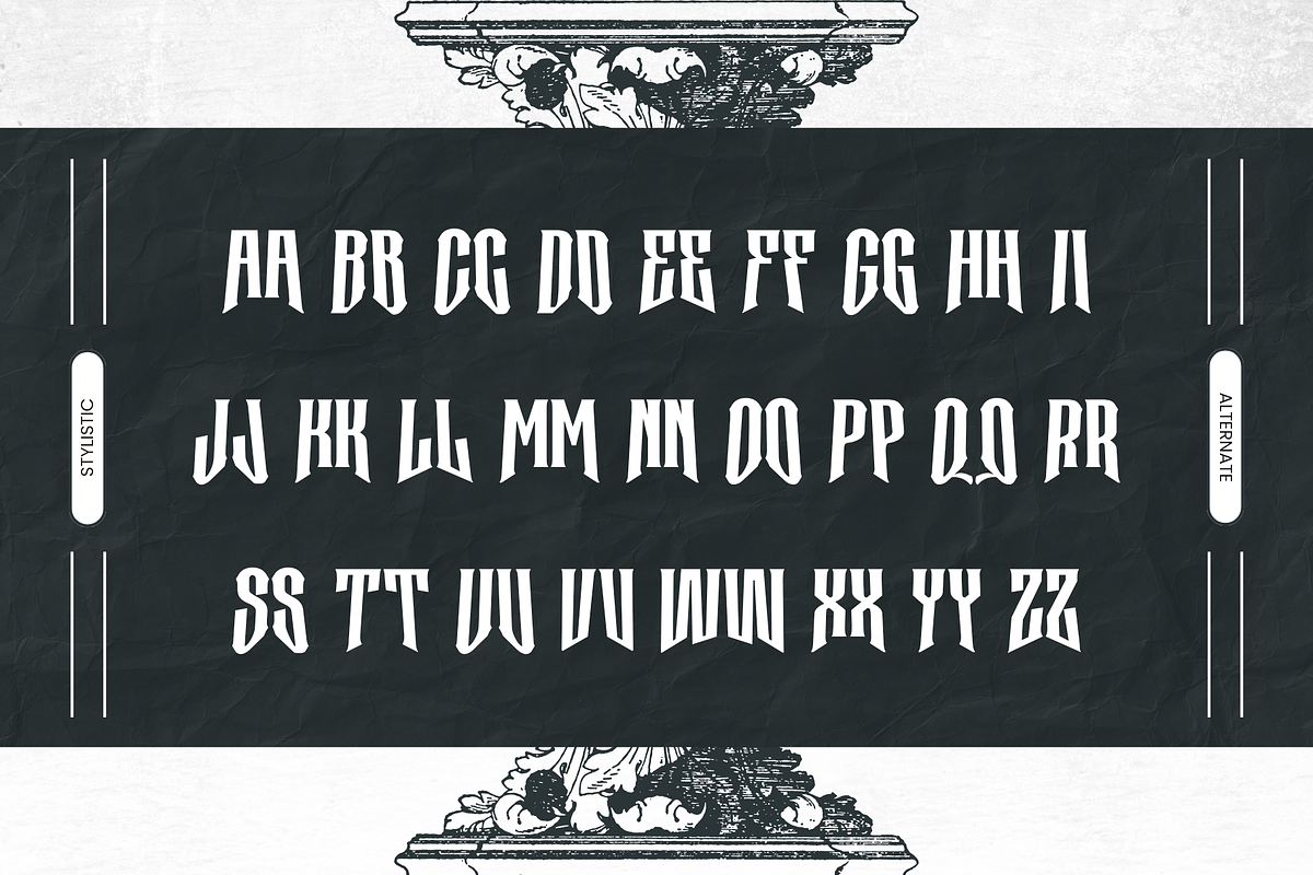 Arexa - Blackletter Logo Font, a Blackletter Font by Nirmana Visual (Photo 8 of 11)