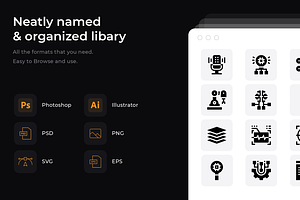 50 Artificial intelligence icons, an Icon by Wencory