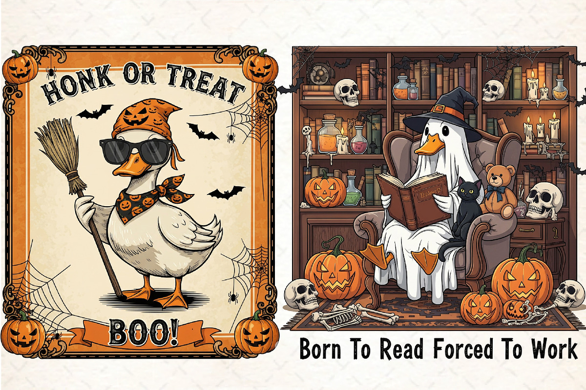 Halloween Vintage Sublimation Bundle, an Illustration by DreamCafeArt (Photo 3 of 6)