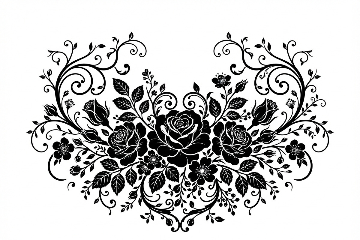50 Elegant Floral Ornate Silhouette, a Decorative Illustration by Amazin_art (Photo 25 of 30)