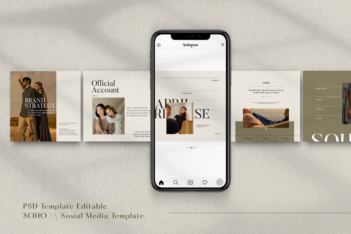Soho - Branding Instagram Pack, a Social Media Template by Dirtytemp Studio (Photo 2 of 9)